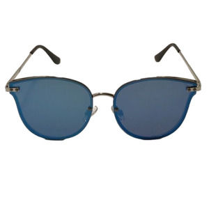 9188 | Blue Mirror Rimless Cateye Sunglasses